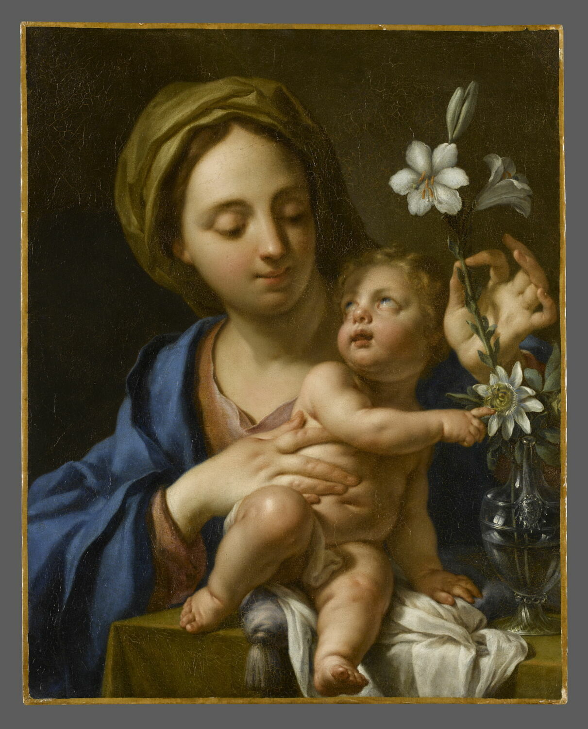 L'Enfant Jésus désignant à la Vierge les fleurs de la Passion, Trevisani, Francesco, Fin du XVIIe siècle - début du XVIIIè siècle (vers 1690 - 1745)