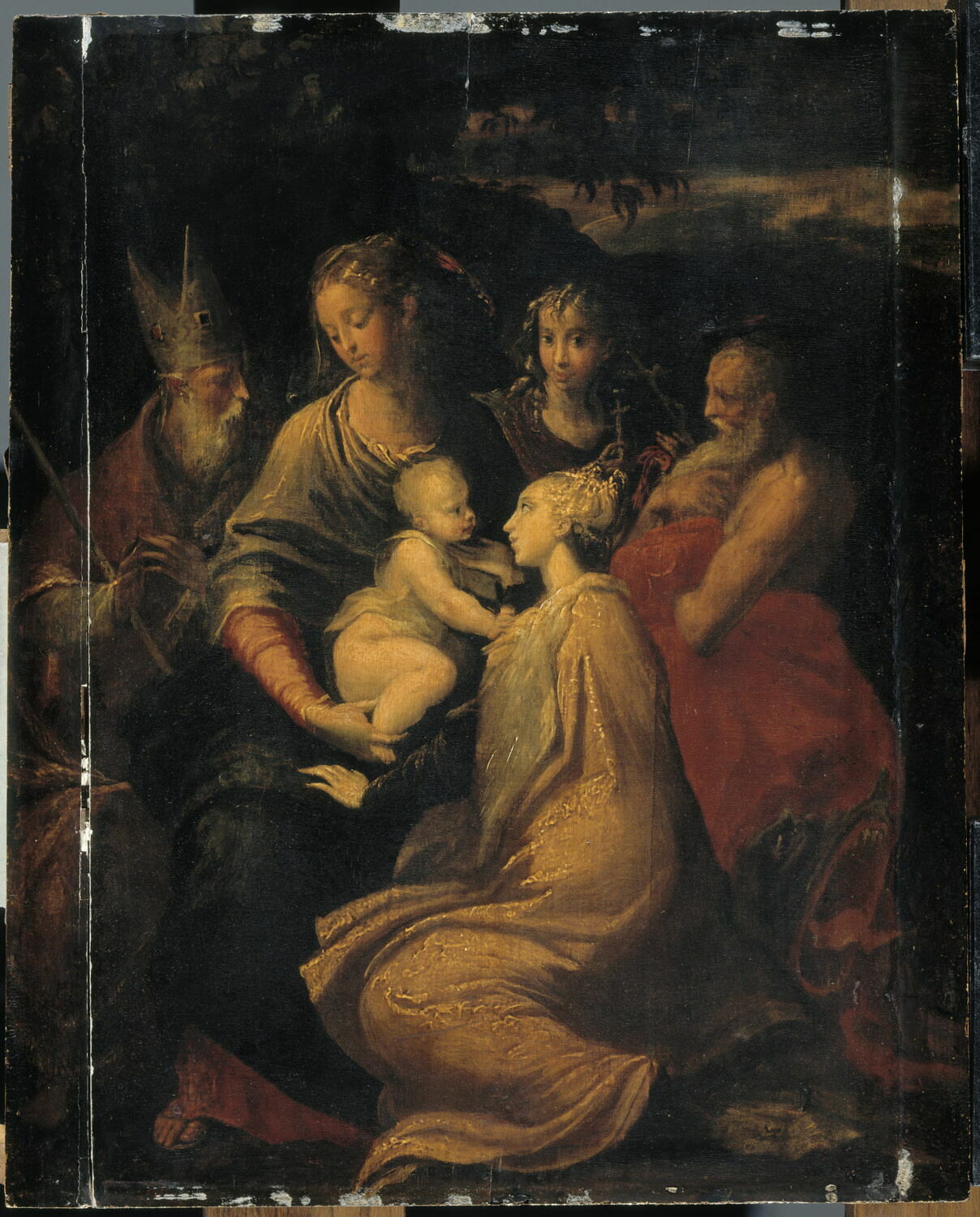 La Vierge, l'Enfant Jésus, sainte Marguerite, saint Benoit et saint Jérôme, Parmesan, XVIe siècle (1500 - 1600)
