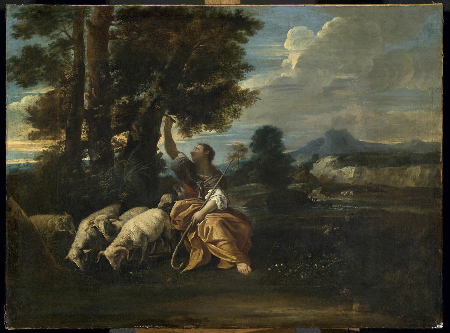 Herminie gravant sur un arbre le nom de Tancrède, Mola, Pier Francesco, XVIIe siècle (1600 - 1700)