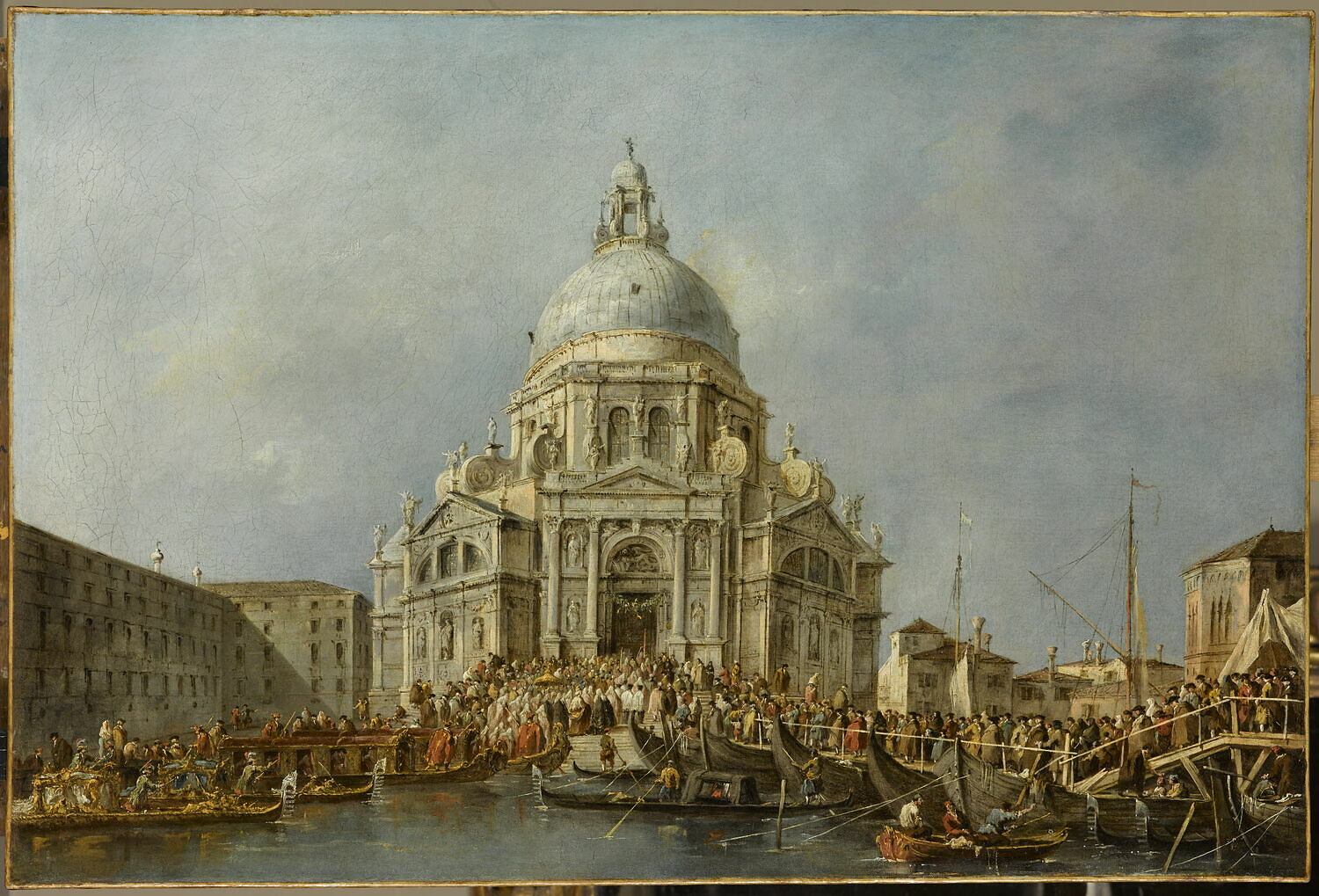 Le Doge de Venise se rend à la Salute, le 21 novembre, jour de la commémoration de la fin de la peste de 1630, Guardi, Francesco, 3e tiers du XVIIIe siècle (vers 1770 - 1780)