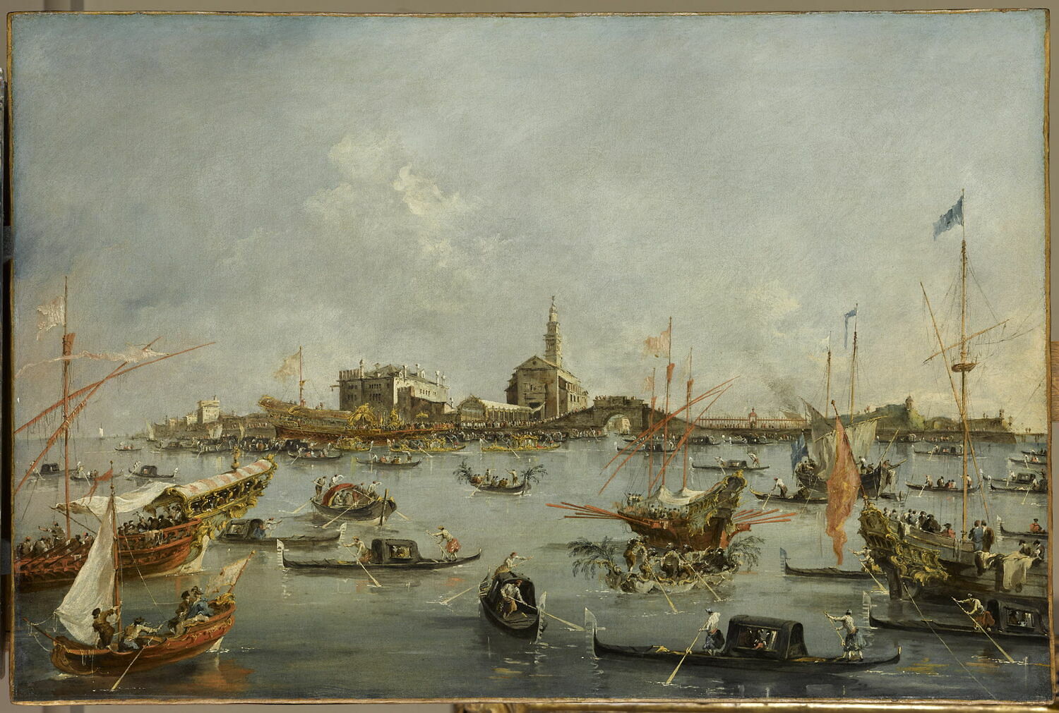 Le Doge sur le Bucentaure, à San Niccolò di Lido à Venise, le jour de l'Ascension, Guardi, Francesco, 3e tiers du XVIIIe siècle (vers 1770 - 1780)