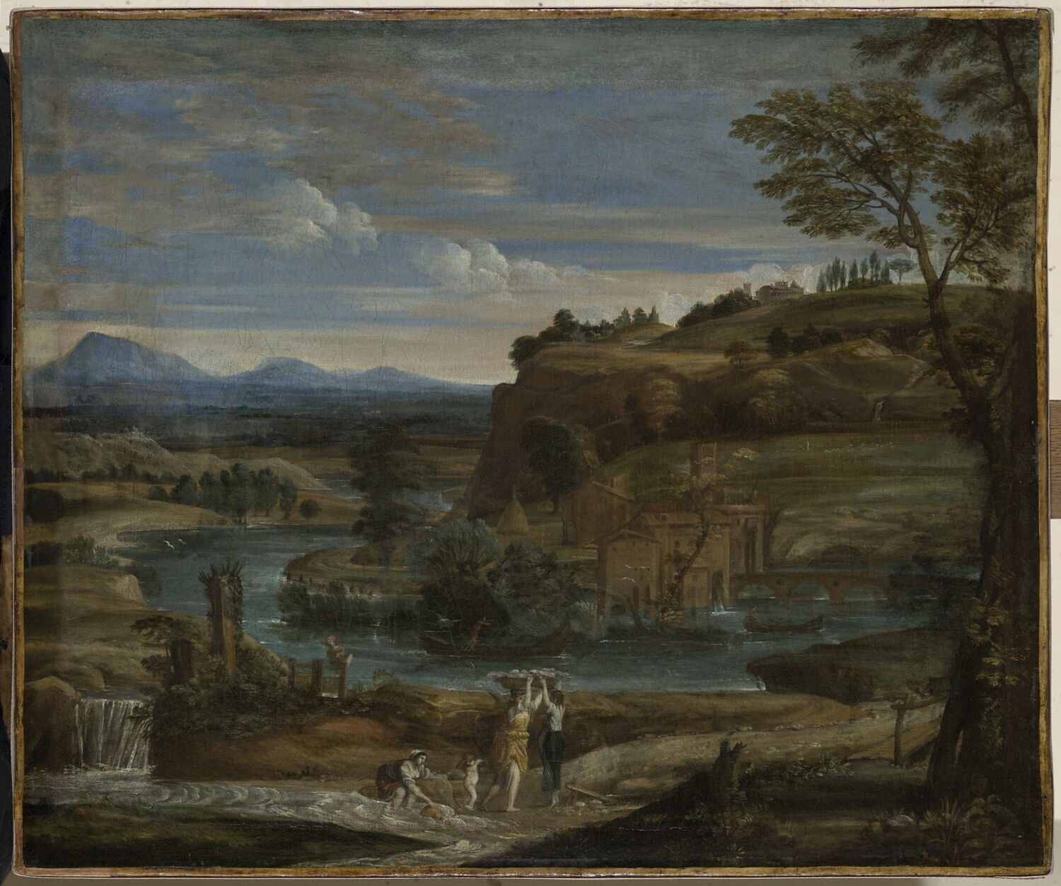 Paysage avec laveuses de linge, Dominiquin, 2e quart du XVIIe siècle (1625 - 1650)