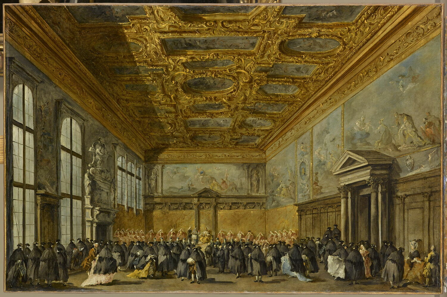 L'Audience accordée par le doge de Venise dans la salle du Collège au palais des Doges de Venise, Guardi, Francesco, 3e tiers du XVIIIe siècle (vers 1770 - 1780)