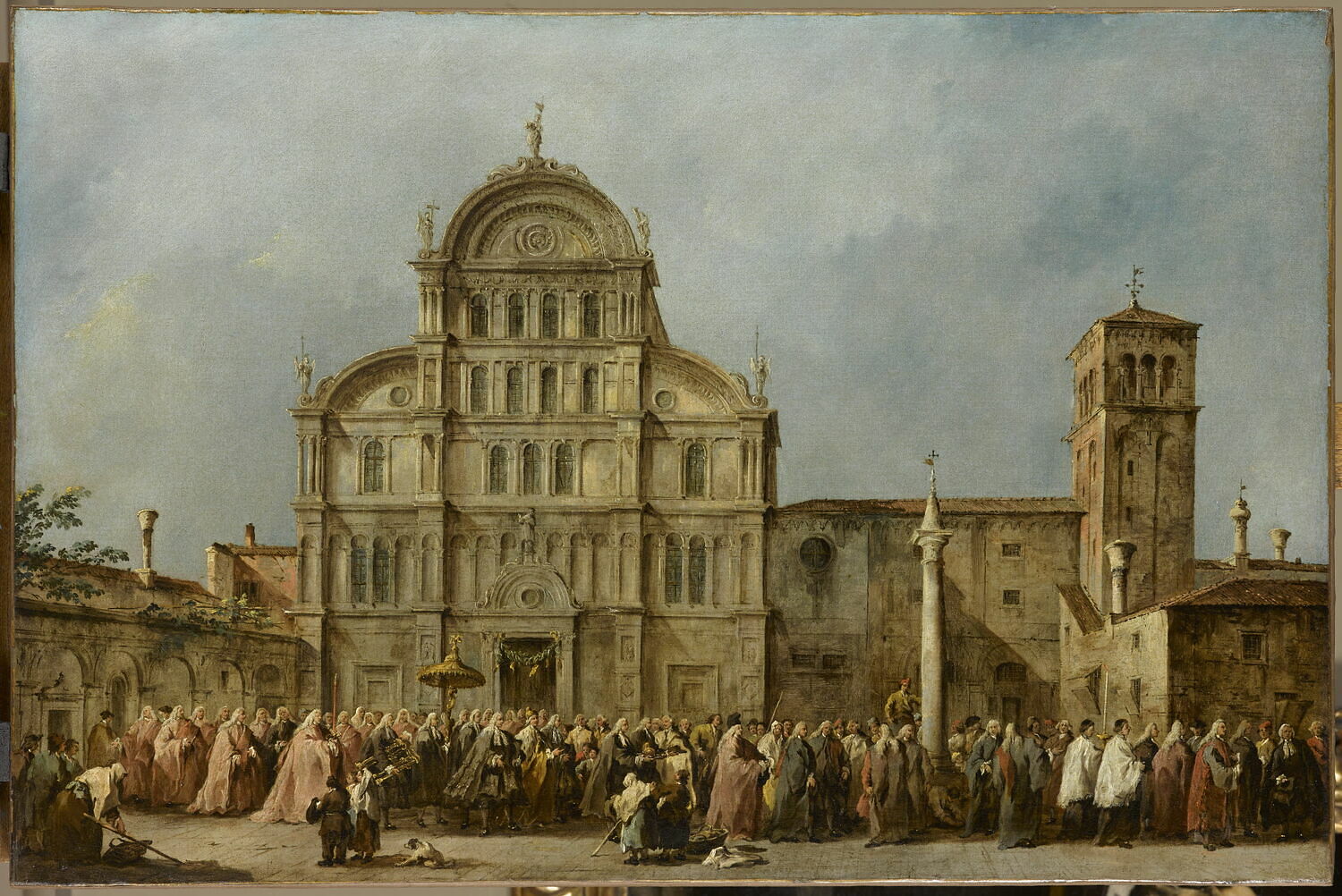 La Procession du doge de Venise à l'église de San Zaccaria, le jour de Pâques, Guardi, Francesco, 3e tiers du XVIIIe siècle (vers 1770 - 1780)