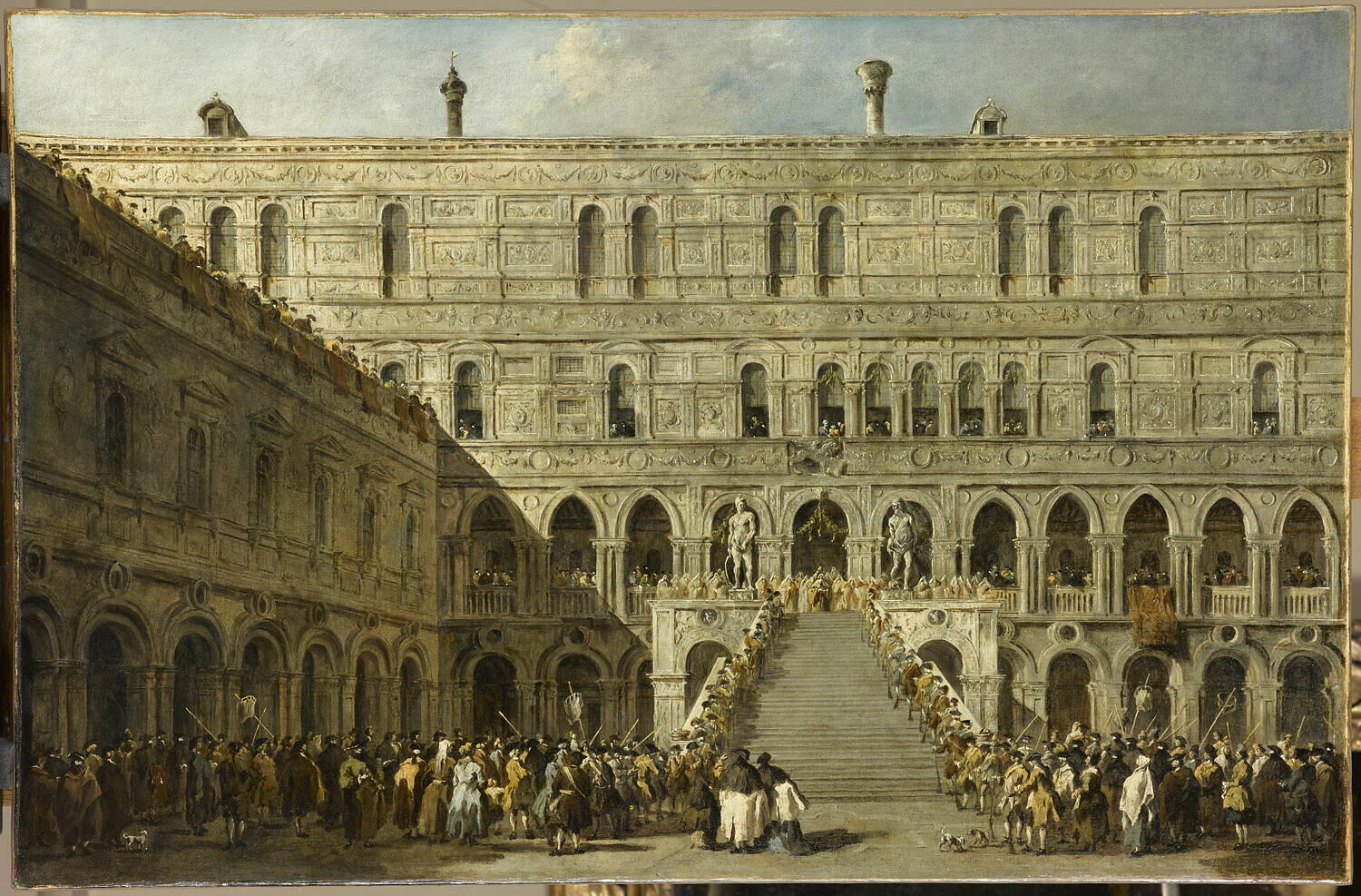 Le Couronnement du doge de Venise sur l'escalier des Géants au palais des Doges de Venise, Guardi, Francesco, 3e tiers du XVIIIe siècle (vers 1770 - 1780)