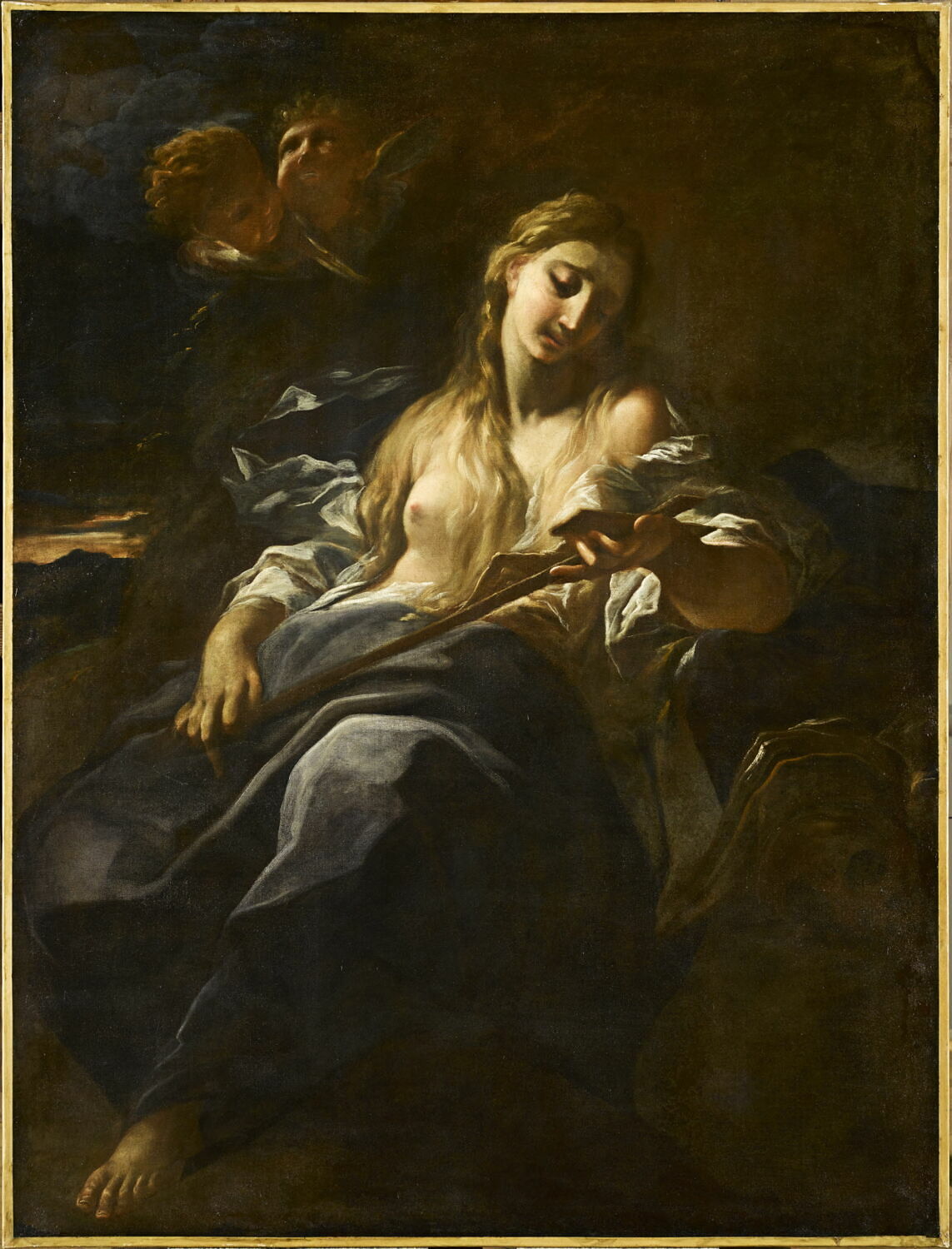 La Madeleine en méditation devant un crucifix, Luti, Benedetto, 4e quart du XVIIe siècle (vers 1685 - 1690)
