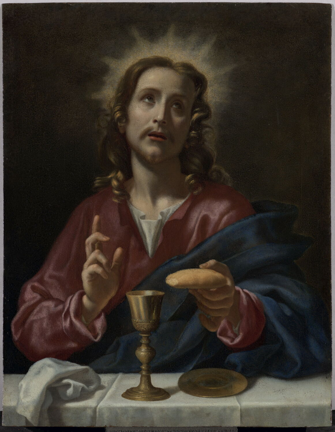 Le Christ bénissant, dit aussi L'Institution de l'Eucharistie, Dolci, Carlo, XVIIe siècle (1601 - 1700)
