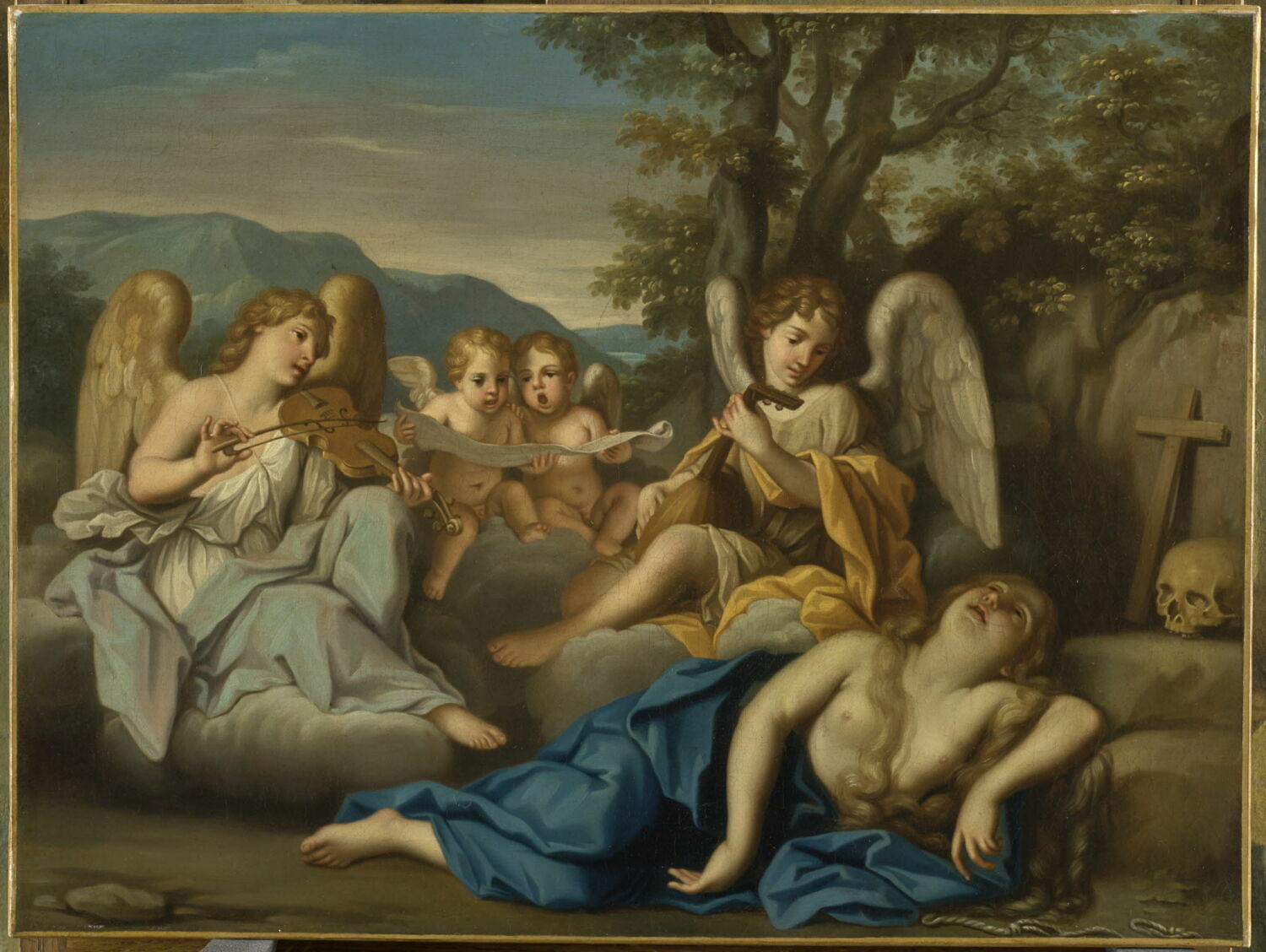 L'Extase de la Madeleine avec des anges musiciens, Franceschini, Marcantonio, 4e quart du XVIIe siècle (après 1680)