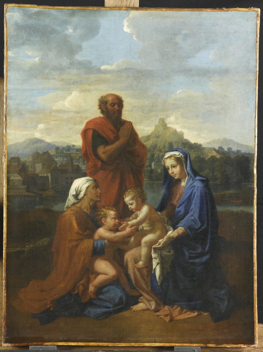 La Sainte Famille avec saint Jean, sainte Elisabeth et saint Joseph priant, Poussin, Nicolas, Milieu du XVIIe siècle (vers 1650 - 1951)