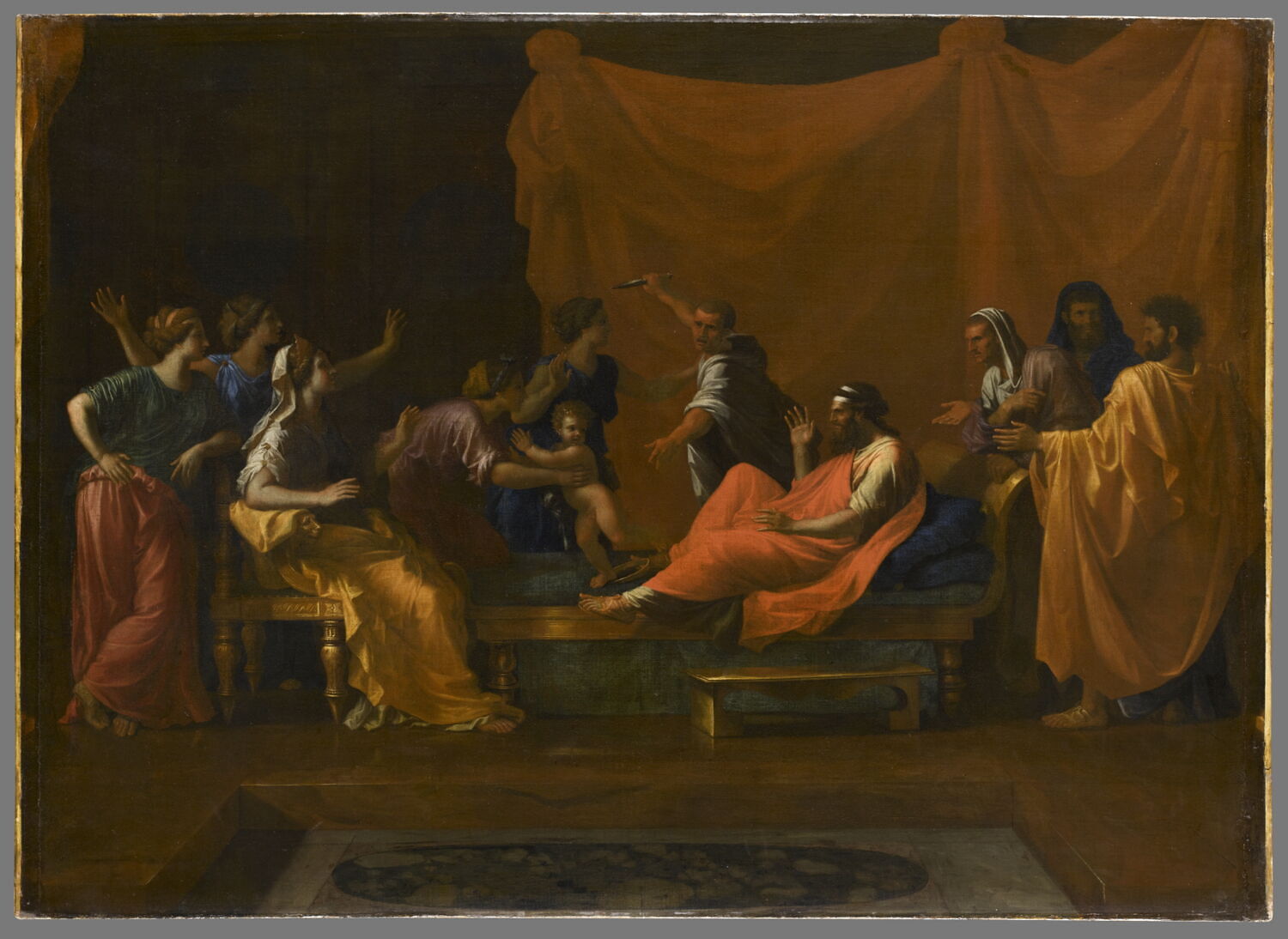Moïse enfant foulant aux pieds la couronne de Pharaon, Poussin, Nicolas, Milieu du XVIIe siècle (vers 1646 - 1647)