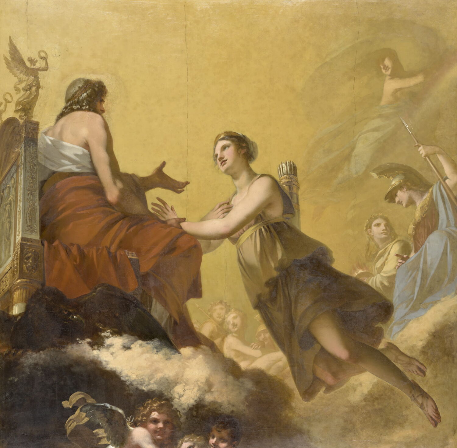Diane implorant Jupiter de ne pas l'assujettir aux lois de l'hymen, Prud'hon, Pierre-Paul, 1e quart du XIXe siècle (1803)
