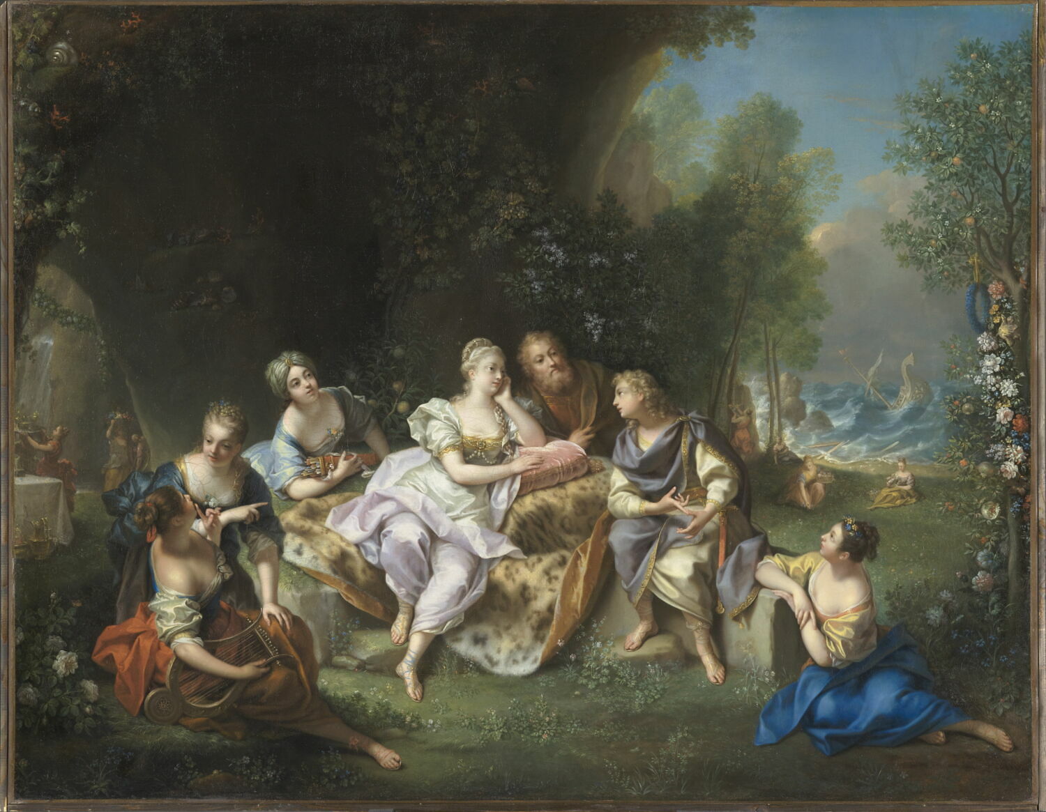 Télémaque raconte ses aventures à Calypso, Raoux, Jean, 1e quart du XVIIIe siècle (1722)