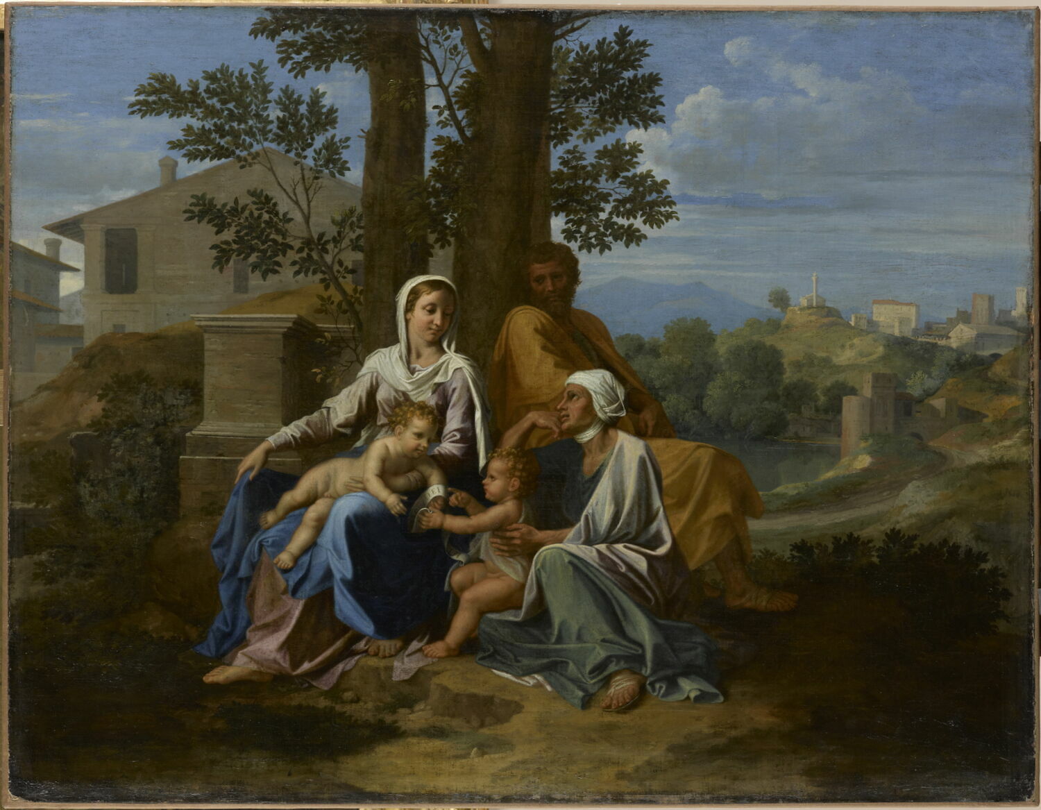 La Sainte Famille avec saint Jean et sainte Élisabeth dans un paysage, Poussin, Nicolas, Milieu du XVIIe siècle (vers 1650 - 1651)