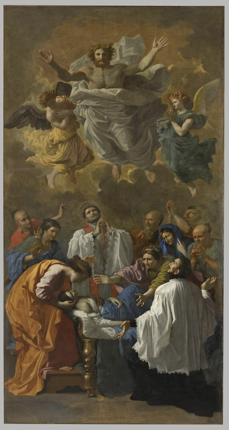 Saint François-Xavier rappelant à la vie la fille d'un habitant de Cangoxima [Kagoshima], au Japon, Poussin, Nicolas, 2e quart du XVIIe siècle (1641)