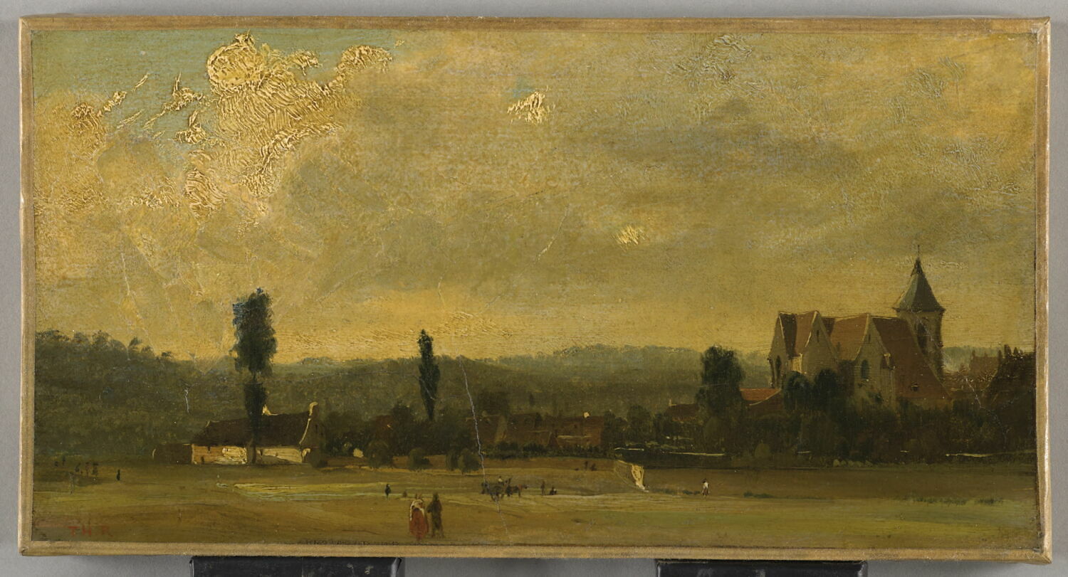 Paysage avec une église, Rousseau, Théodore, XIXe siècle (1800 - 1900)