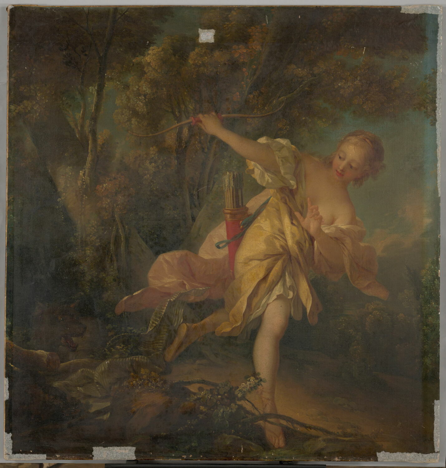 Sylvie fuyant le loup qu'elle a blessé (Le Tasse, Aminte), Boucher, François, XVIIIe siècle (1700 - 1800)