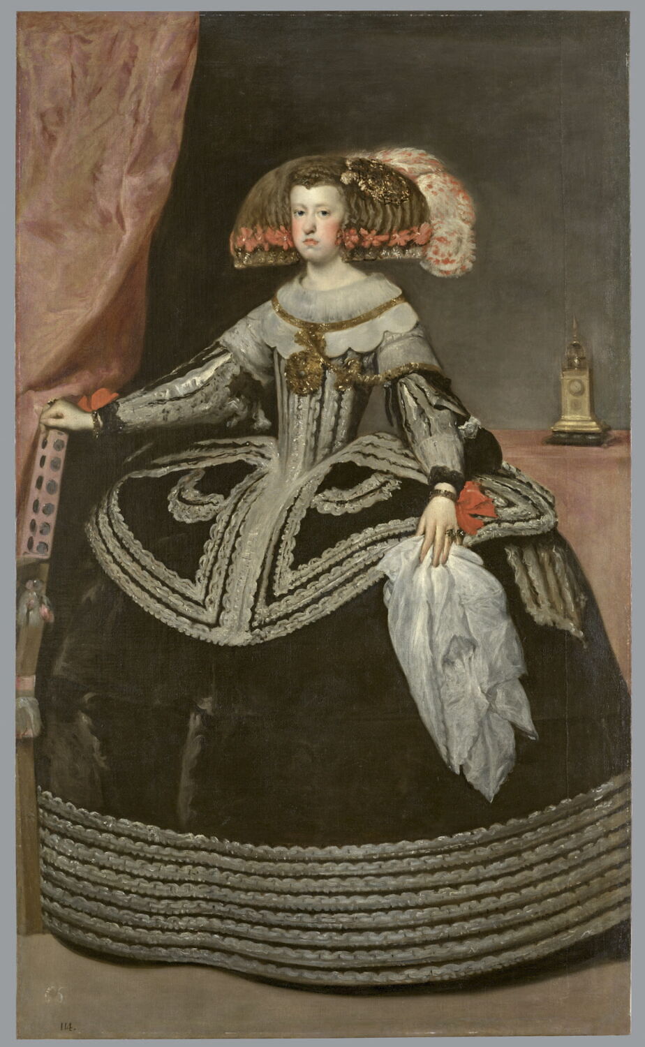 La reine Marie-Anne d'Autriche (1634-1696), Velázquez, Diego Rodríguez de Silva y, Milieu du XVIIe siècle (1652)