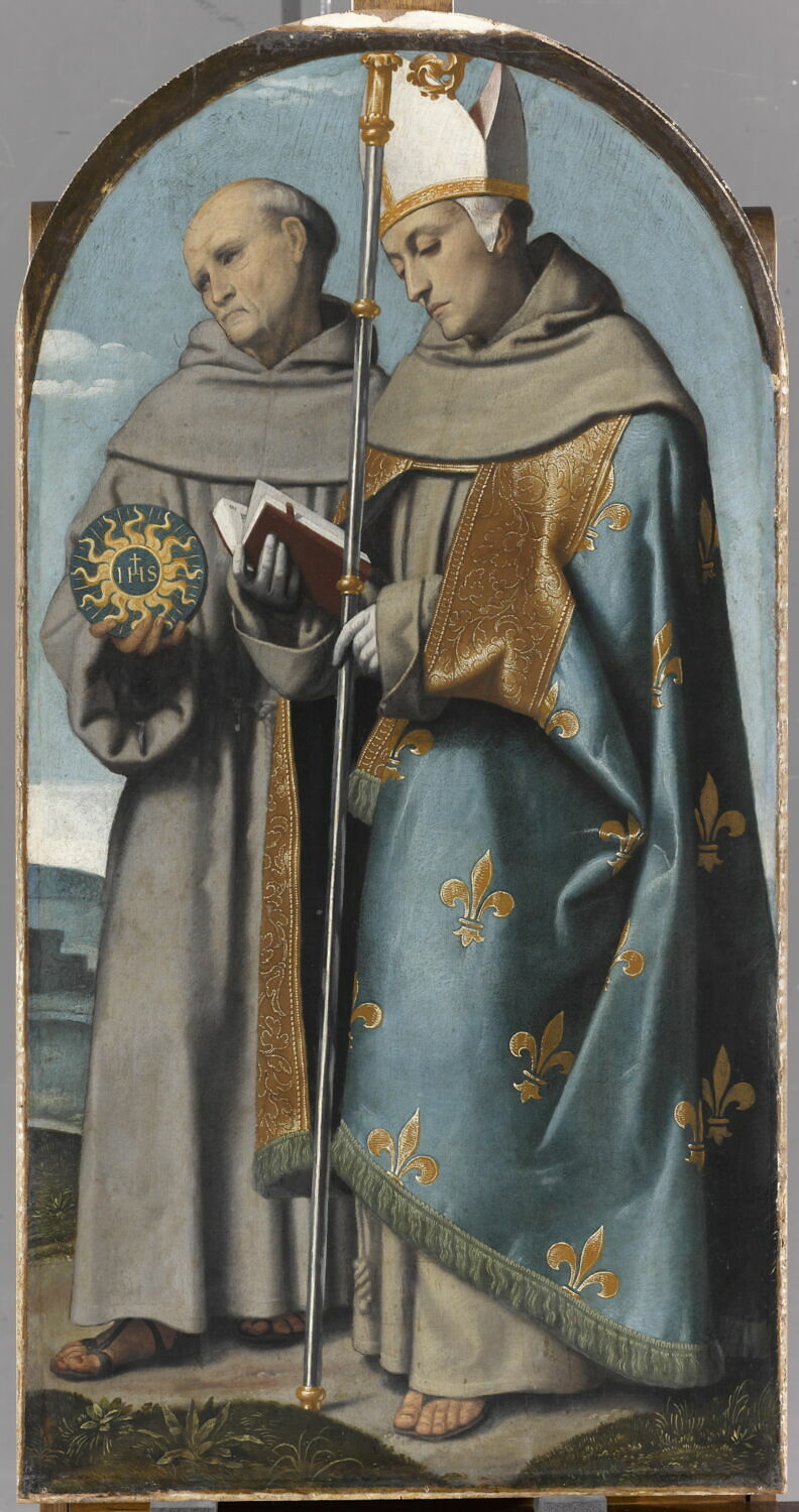 Saint Bernardin de Sienne et saint Louis de Toulouse, Moretto, 1e moitié du XVIe siècle (1500 - 1550)