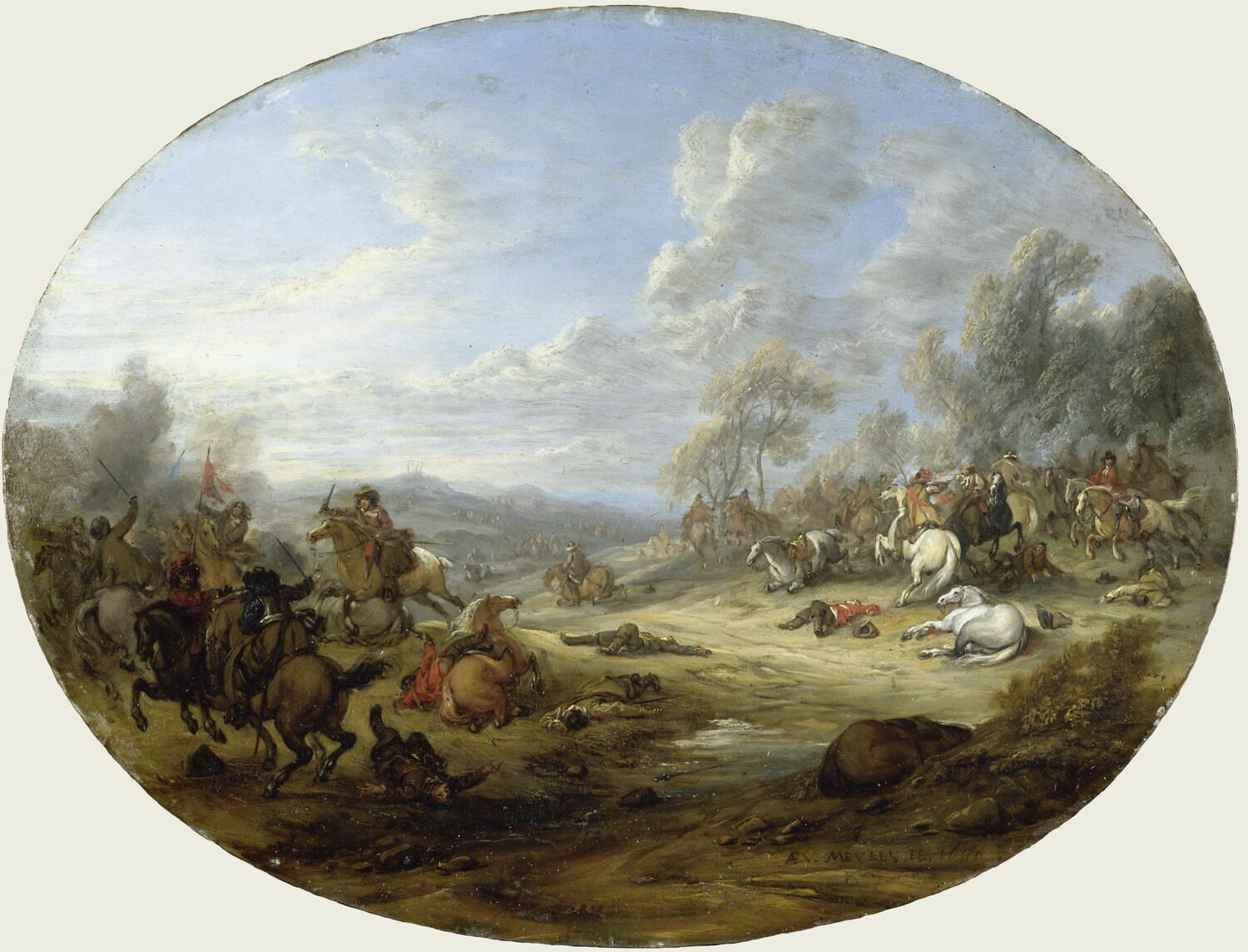 Choc de cavalerie, Van der Meulen, Adam Frans, Milieu du XVIIe siècle (1660)