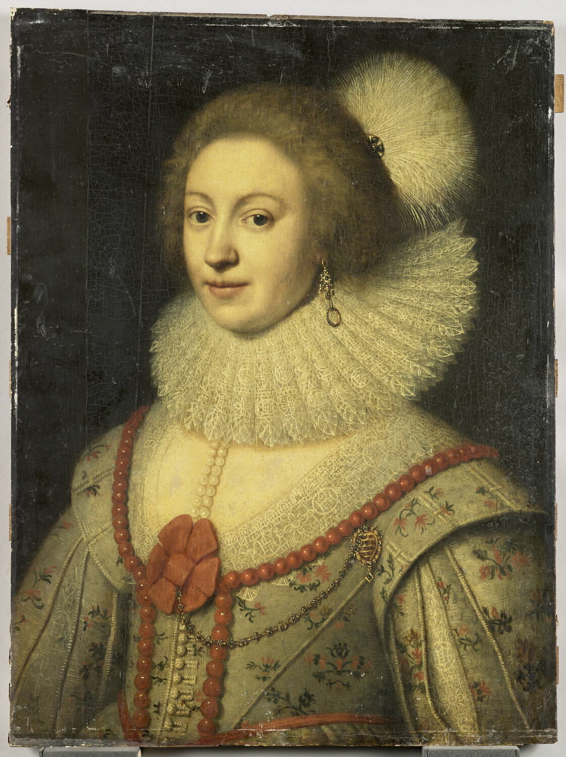 Portrait présumé d'Amélie-Dorothée (1618-1635), comtesse palatine de la branche de Pfalz-Birkenfeld, ou bien Portrait d'Élisabeth Stuart (1596,1662), reine de Bohême., Miereveld, Michiel Jansz van, 1e moitié du XVIIe siècle (1600 - 1650)
