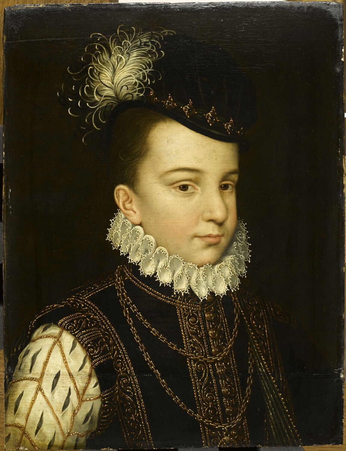 François-Hercule de France, duc d'Alençon (1554-1584), quatrième fils de Henri II et de Catherine de Médicis., Clouet, François, 3e quart du XVIe siècle (1566 - 1567)