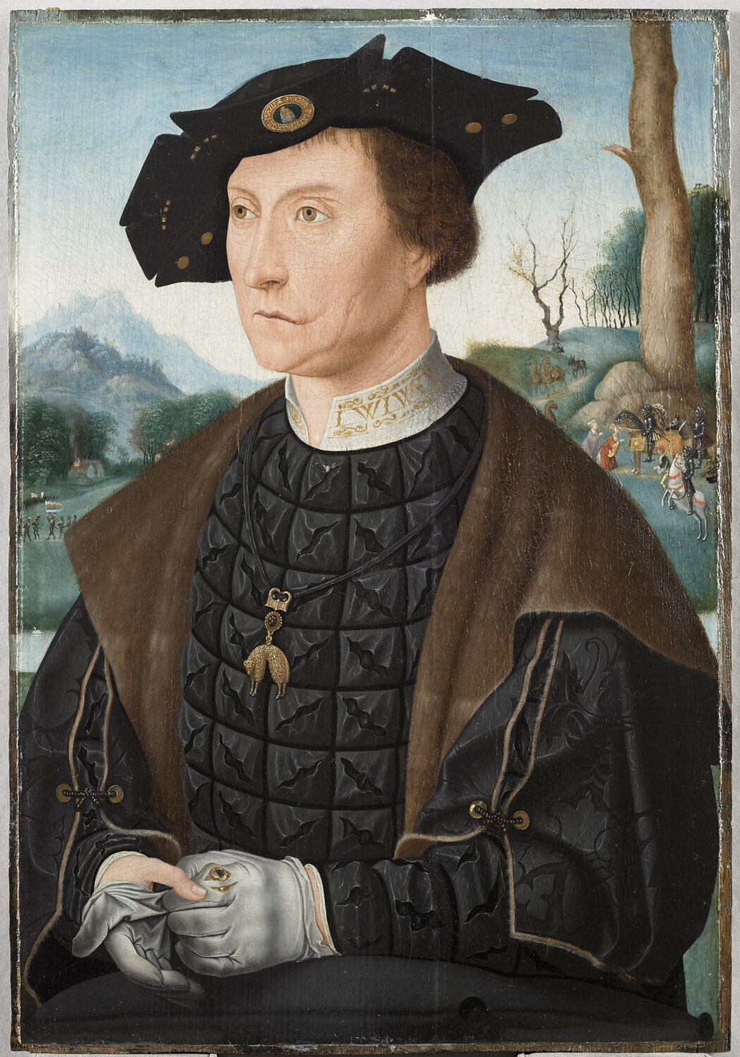 Portrait de Jan van Wassenaer (1483-1523), vicomte de Leyde, gouverneur de la Frise., Mostaert, Jan, Inconnu (1500)