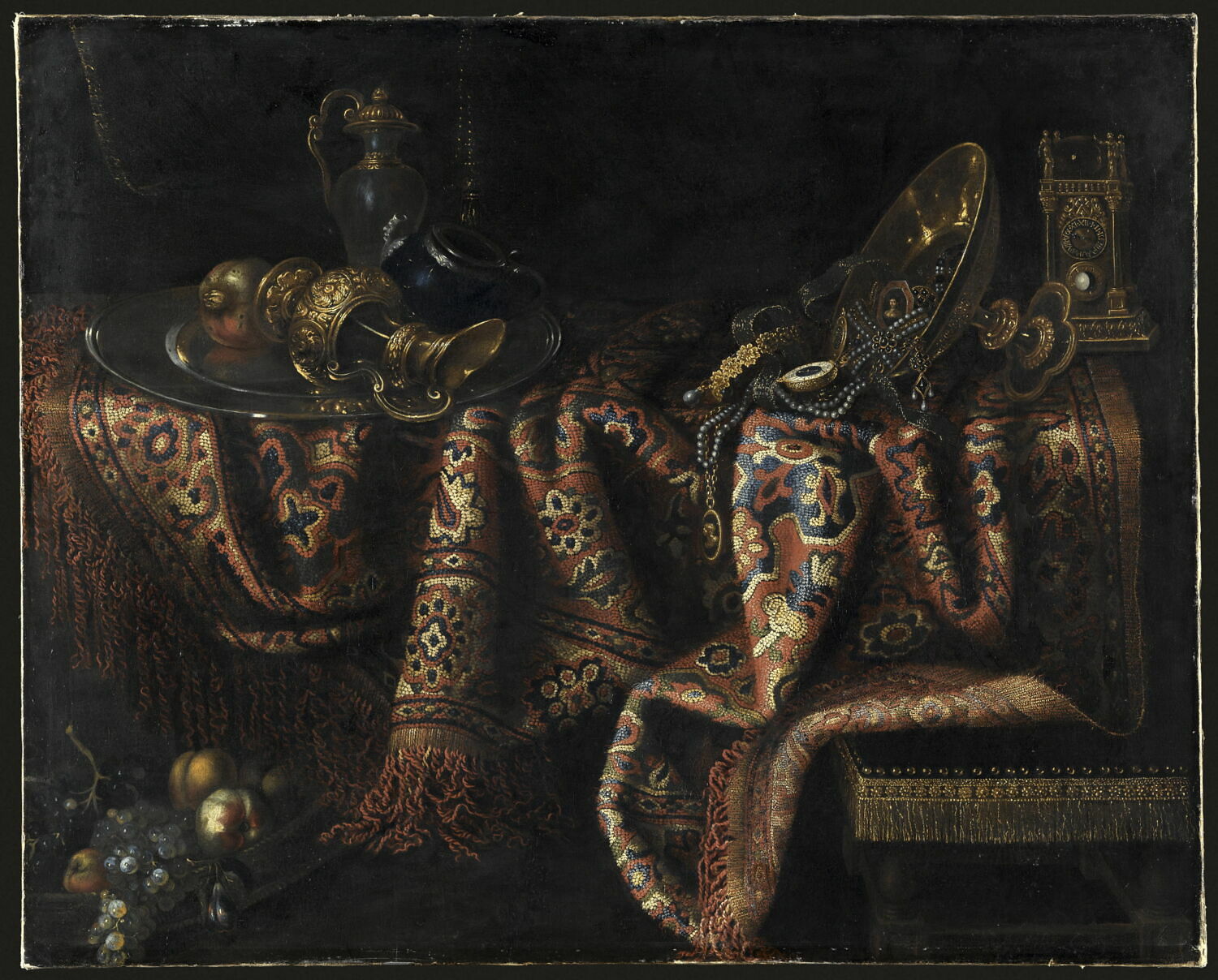 Nature morte au tapis, Hupin, Jacques, 2e tiers du XVIIe siècle (vers 1650)
