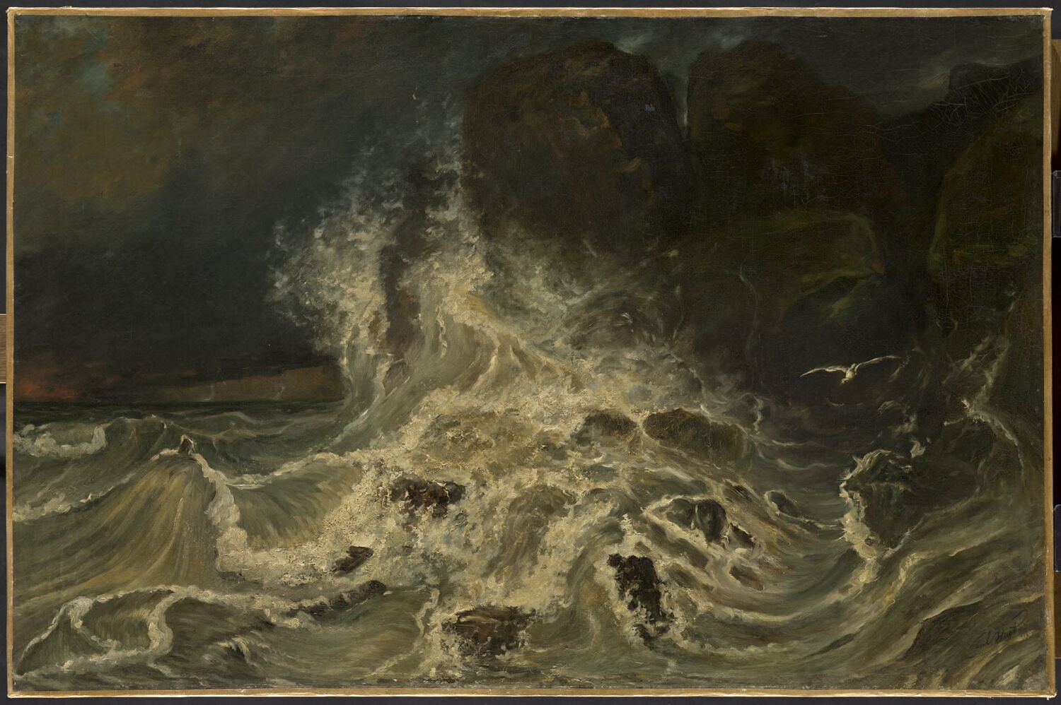 Les brisants à la pointe de Granville, Huet, Paul, 2e quart du XIXe siècle (1825 - 1850)