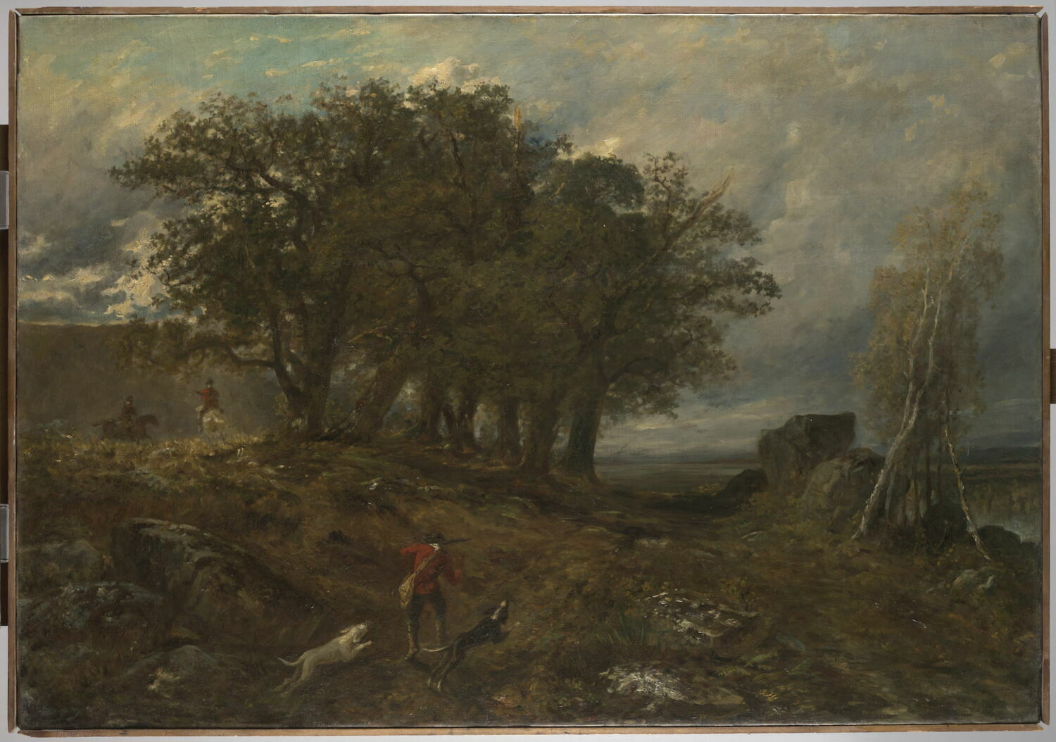Forêt de Fontainebleau. Les chasseurs, Huet, Paul, 2e quart du XIXe siècle (1855)