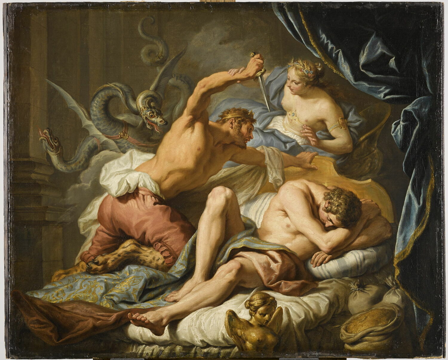 Cérès protégeant Triptolème contre le roi Lyncus., Dumont, Jacques, 2e quart du XVIIIe siècle (1732)