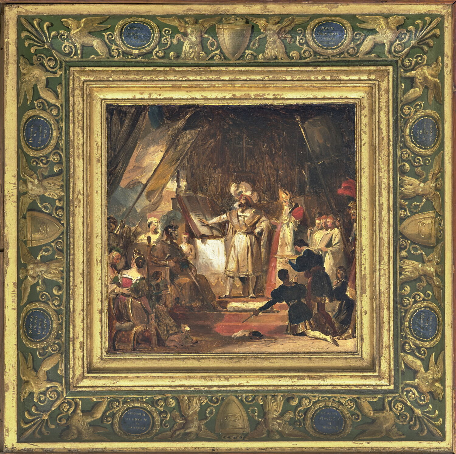 François Ier armé chevalier par Bayard. Esquisse de plafond., Fragonard, Alexandre-Évariste, 1e quart du XVIIIe siècle (1700 - 1725)