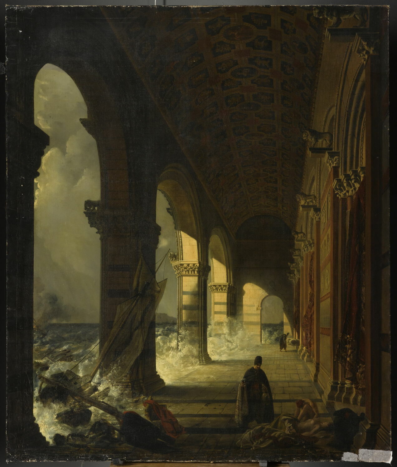 Vue d'un cloître sur les bords de la Méditerranée, près de Carrare., Forbin de, Auguste, Louis, Nicolas, Philippe, 2e quart du XIXe siècle (1830)
