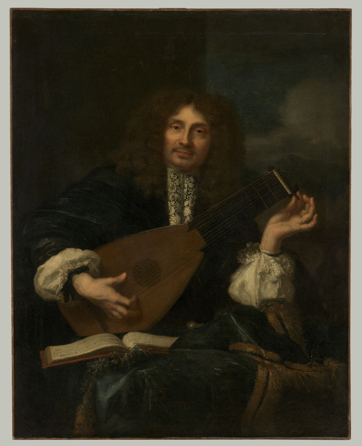 Portrait d'homme accordant un luth, Fauchier, Laurent, 3e tiers du XVIIe siècle (vers 1670)