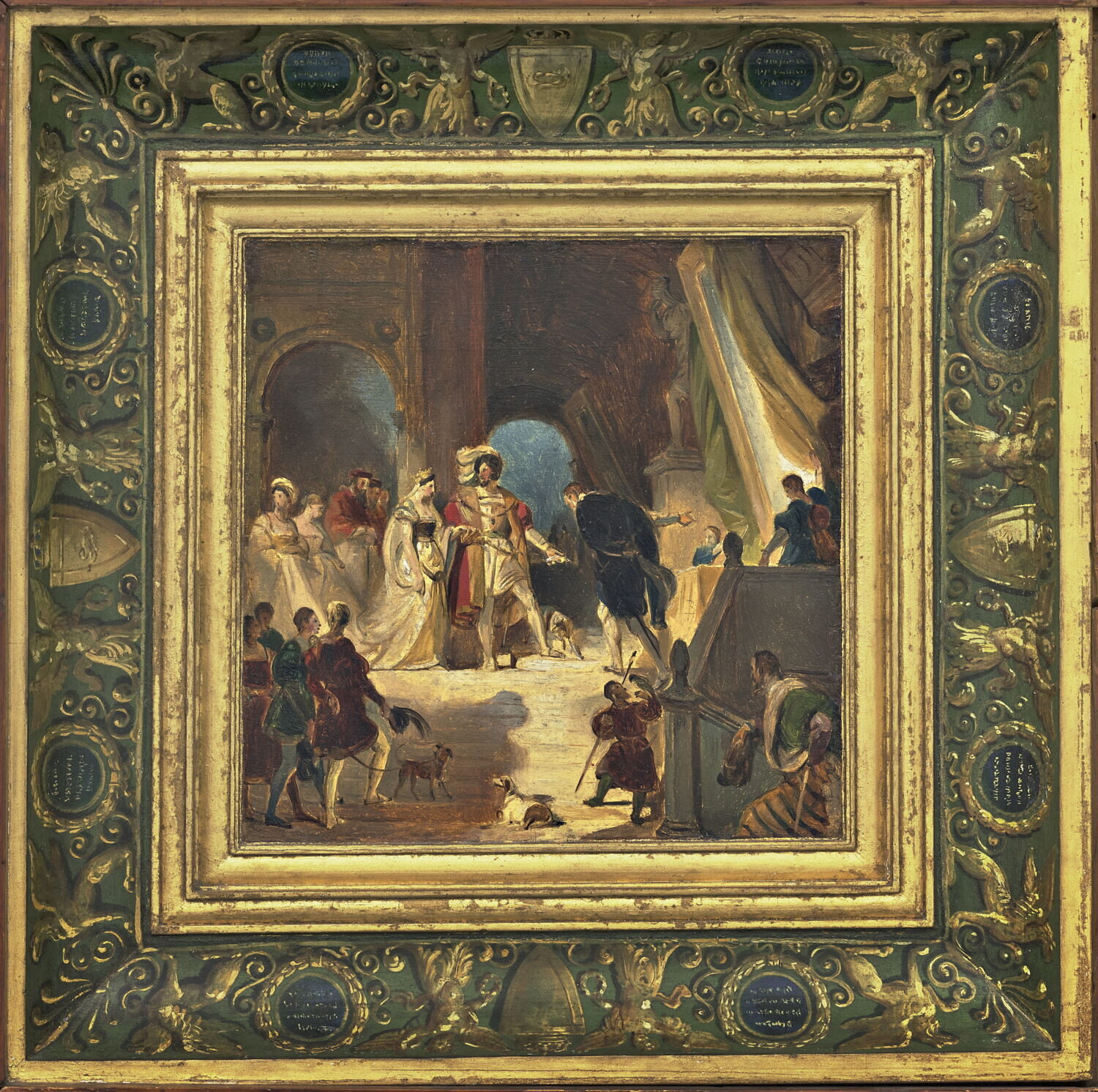 François Ier reçoit les tableaux rapportés d'Italie par le Primatice. Esquisse de plafond., Fragonard, Alexandre-Évariste, 2e quart du XIXe siècle (1825 - 1850)