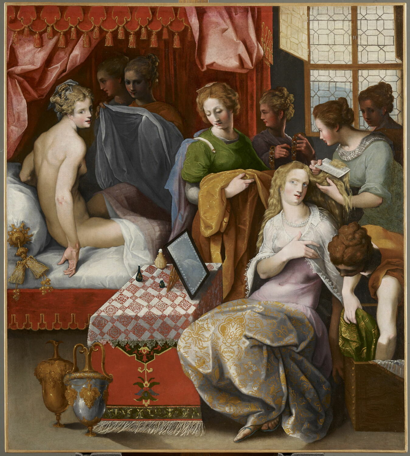 Hyante et Climène à leur toilette (Ronsard, La Franciade, troisième livre)., Dubreuil, Toussaint, 1e quart du XVIIe siècle (1600 - 1625)
