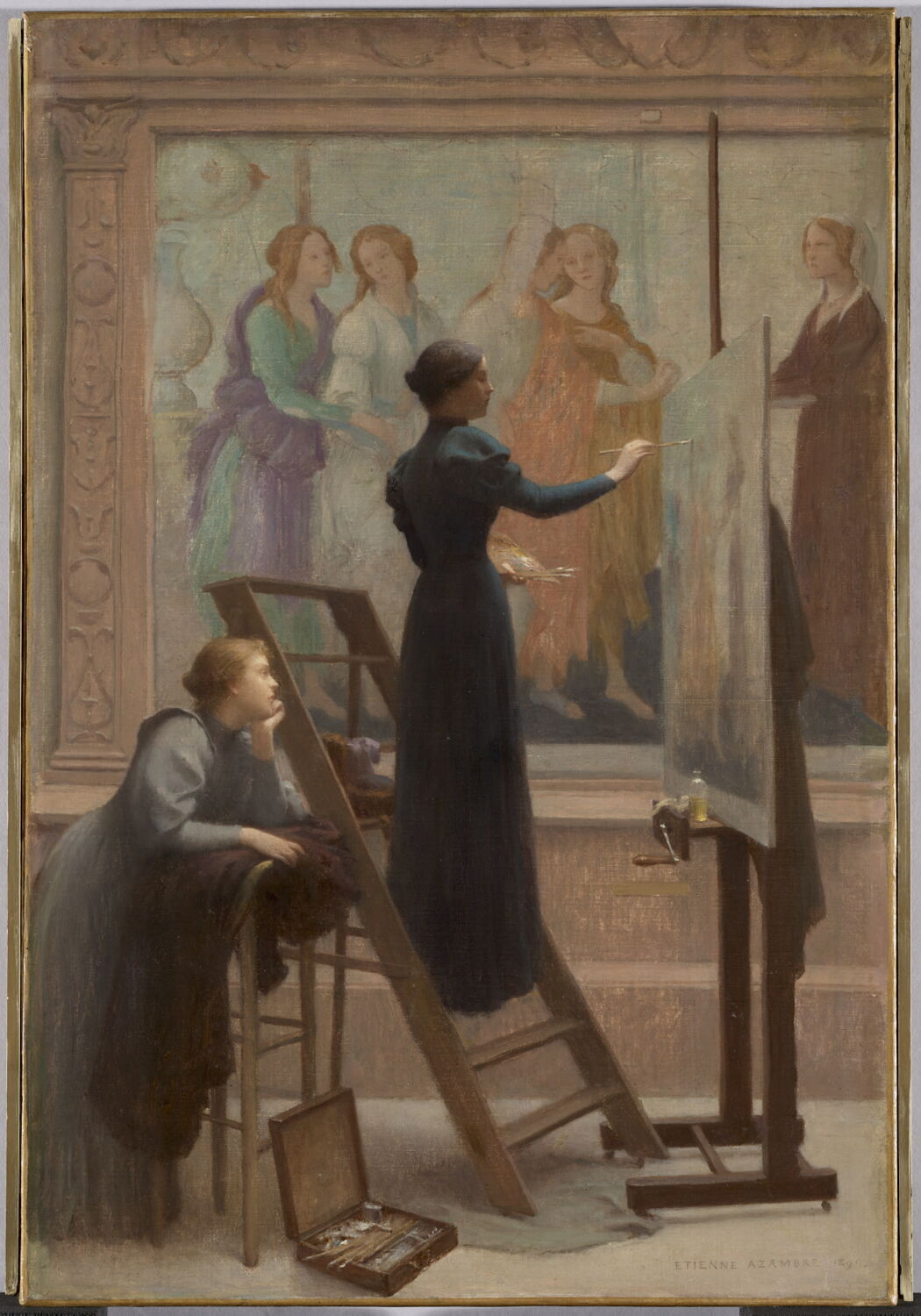 Au Louvre, Azambre, Étienne, 4e quart du XIXe siècle (1894)