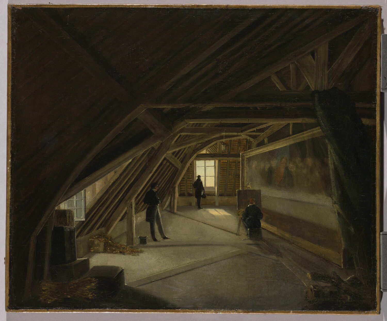 Vue des combles d'un musée, Anonyme, 1e quart du XIXe siècle (1800 - 1825)