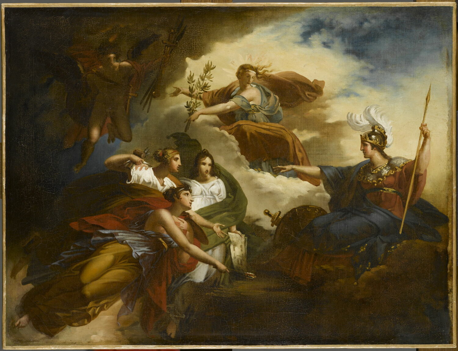 La France, sous les traits de Minerve, protégeant les Arts, Meynier, Charles, 1e quart du XIXe siècle (1800 - 1825)