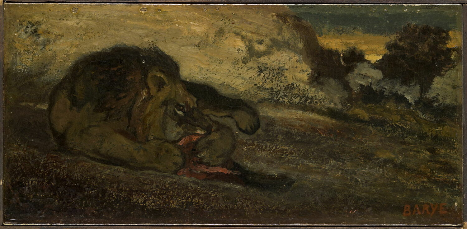Lion dévorant sa proie, Barye, Antoine Louis, 2e tiers du XIXe siècle (1835 - 1870)