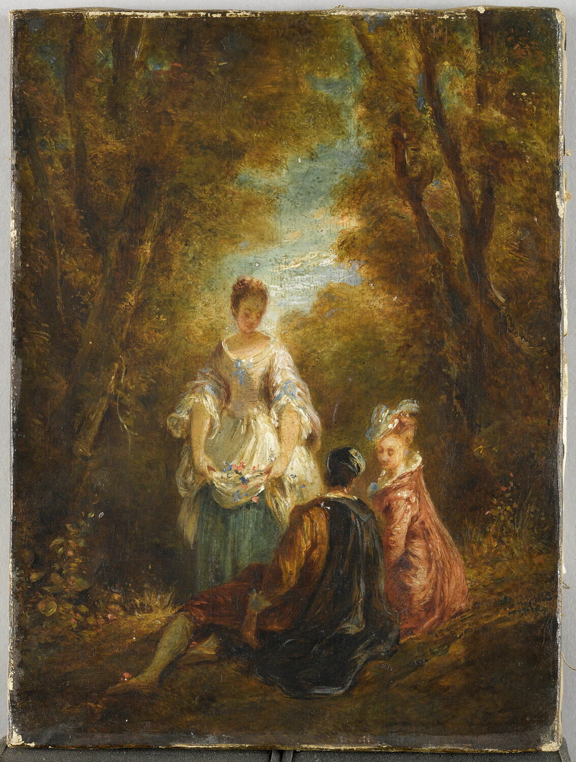 Conversation dans un parc, Auguste, Jules Robert, 2e quart du XIXe siècle (1825 - 1850)