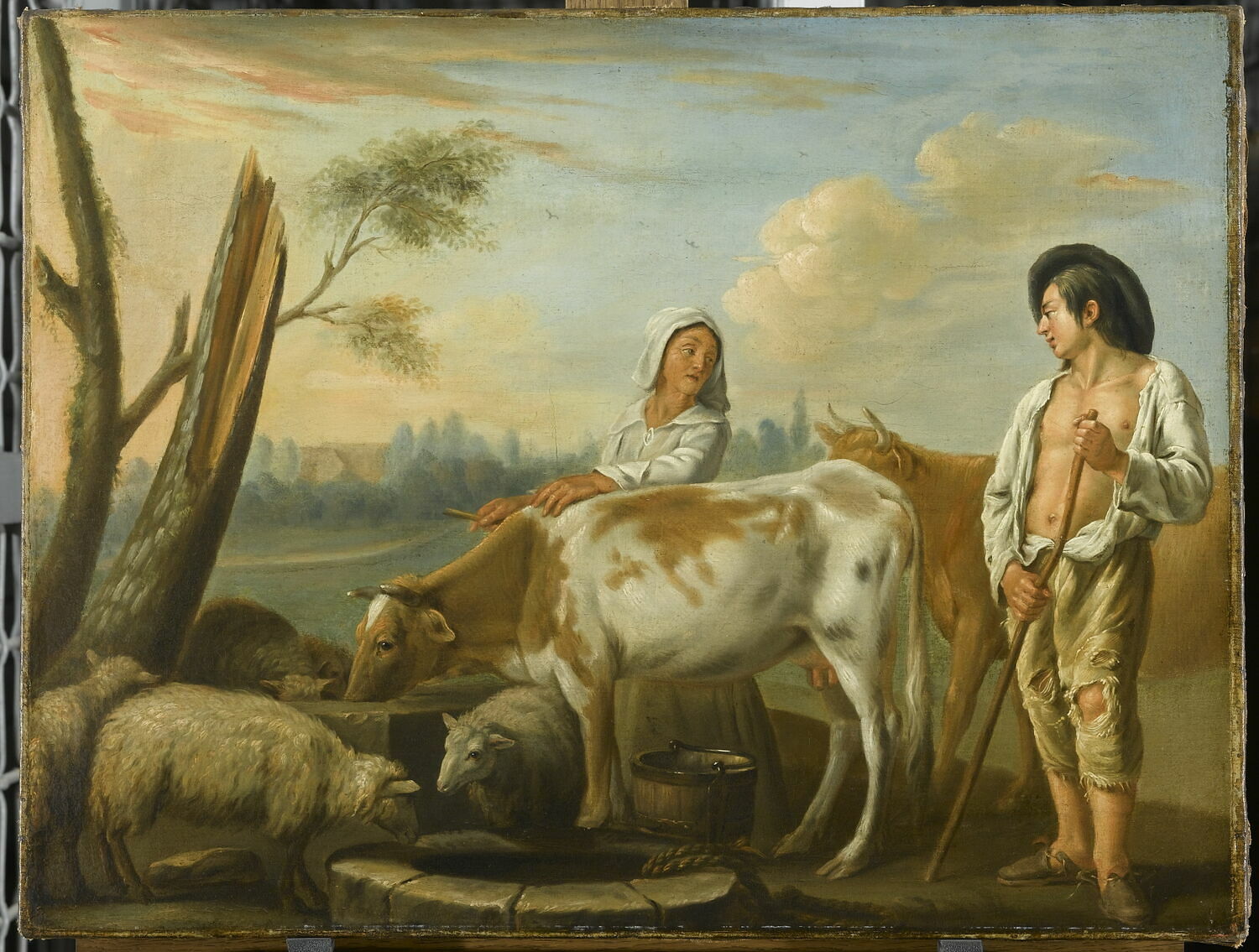 Scène rustique. L'abreuvoir., Allotte, Pierre, XVIIIe siècle (1700 - 1800)