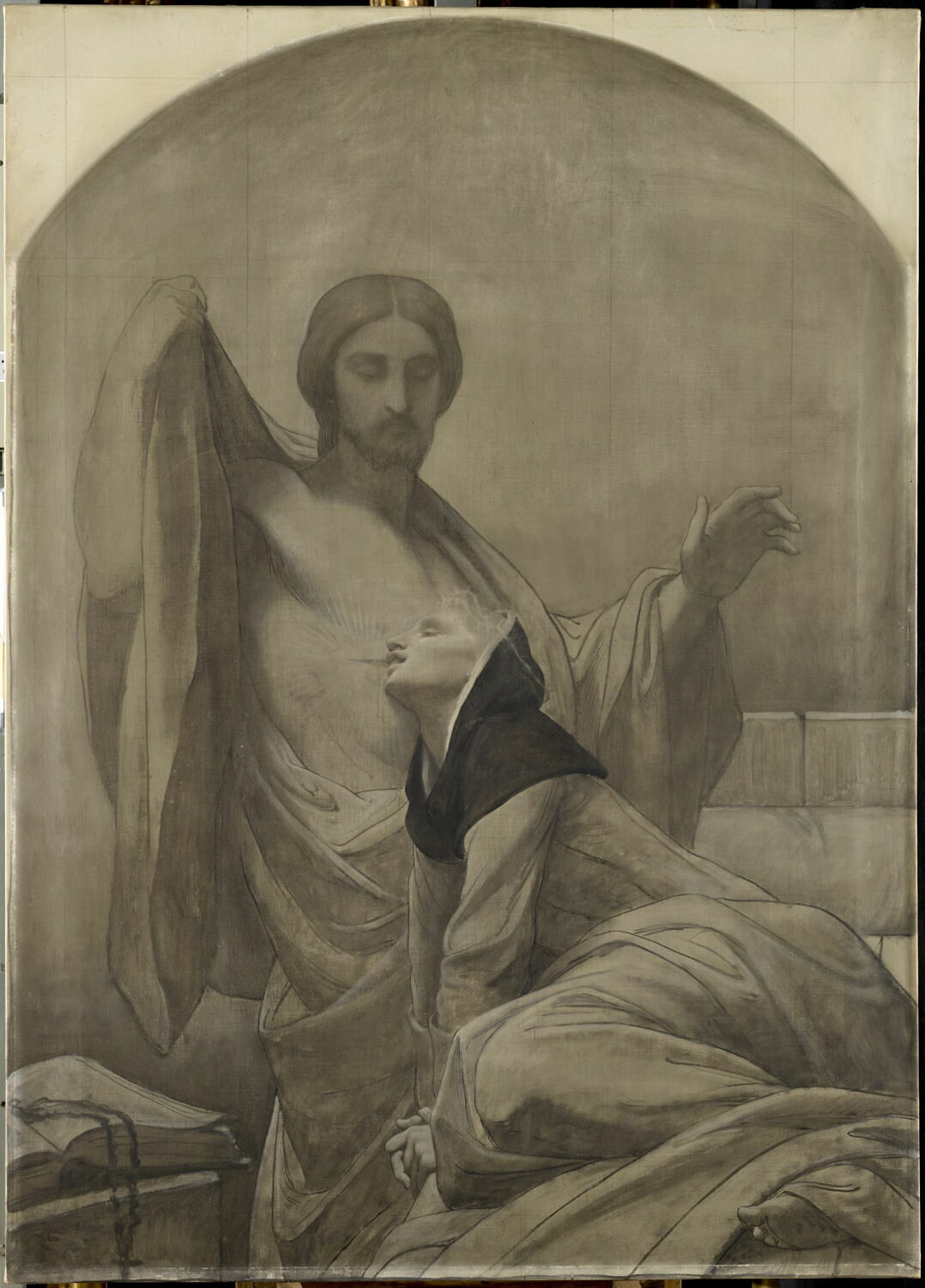 La communion mystique de sainte Catherine de Sienne, Benouville, Léon, 2e quart du XIXe siècle (vers 1856)