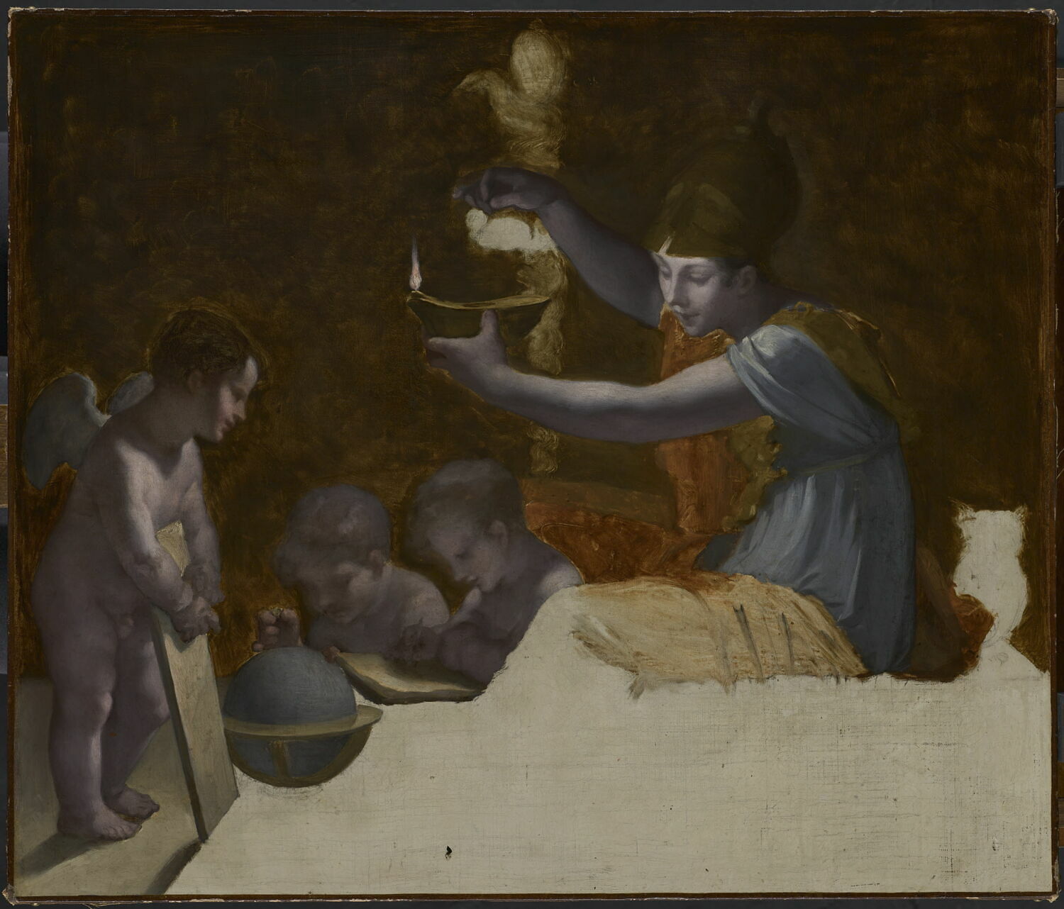 Minerve éclairant les génies des Arts et des Sciences, Prud'hon, Pierre-Paul, 1e quart du XIXe siècle (vers 1805 - 1810)