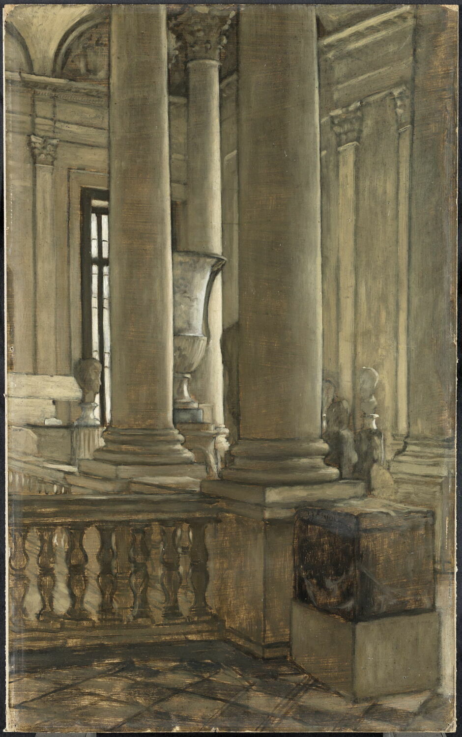 Vue du palier de l'escalier nord de la colonnade au Louvre, Tissot, James Jacques Joseph, 4e quart du XIXe siècle (1875 - 1900)