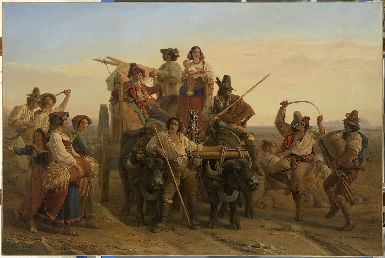 L'arrivée des moissonneurs dans les marais Pontins, Robert, Léopold, 2e quart du XIXe siècle (1830)