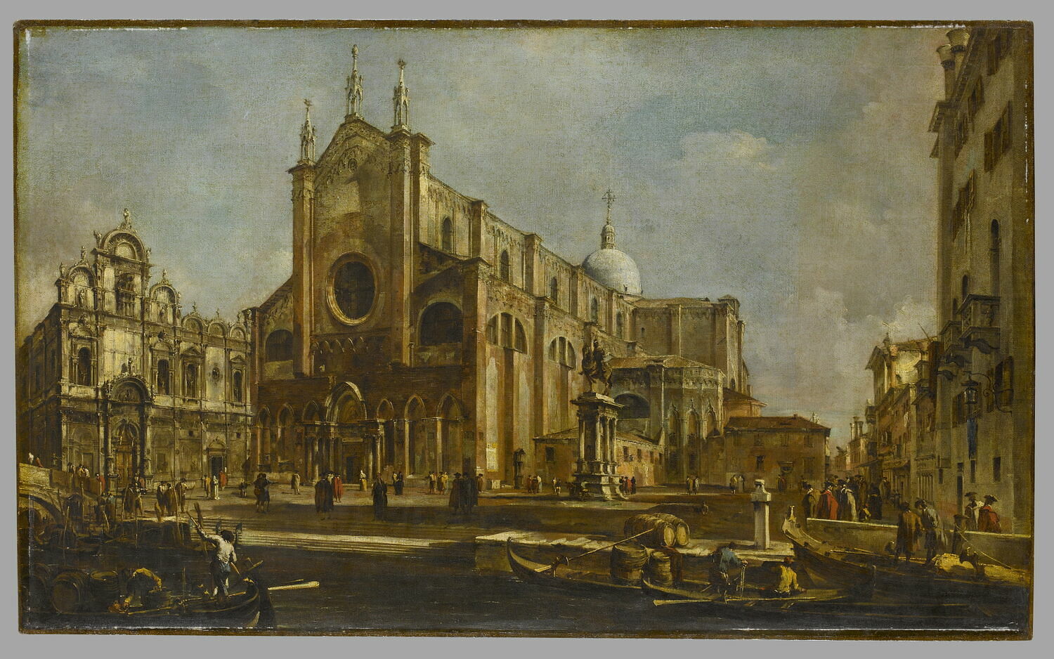 Campo de l'église Giovanni et Paolo avec la Scuola di San Marco, à Venise, Guardi, Francesco, 3e quart du XVIIIe siècle (vers 1760 - 1765)