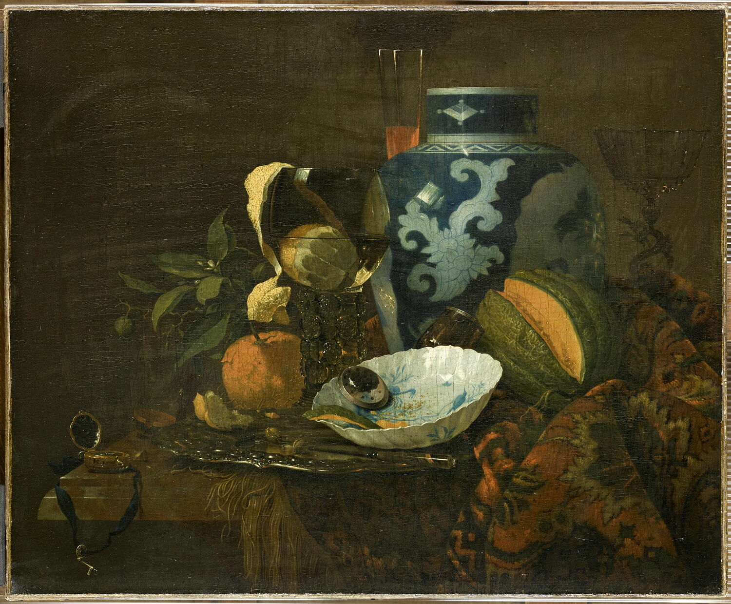Nature morte au vase de Chine (pot à gingembre), Kalf, Willem, 2e quart du XVIIe siècle (1717)