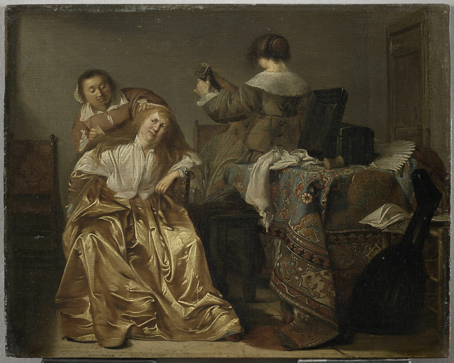 Dame à sa toilette, Codde, Pieter Jacobsz., 2e quart du XVIIe siècle (1623)