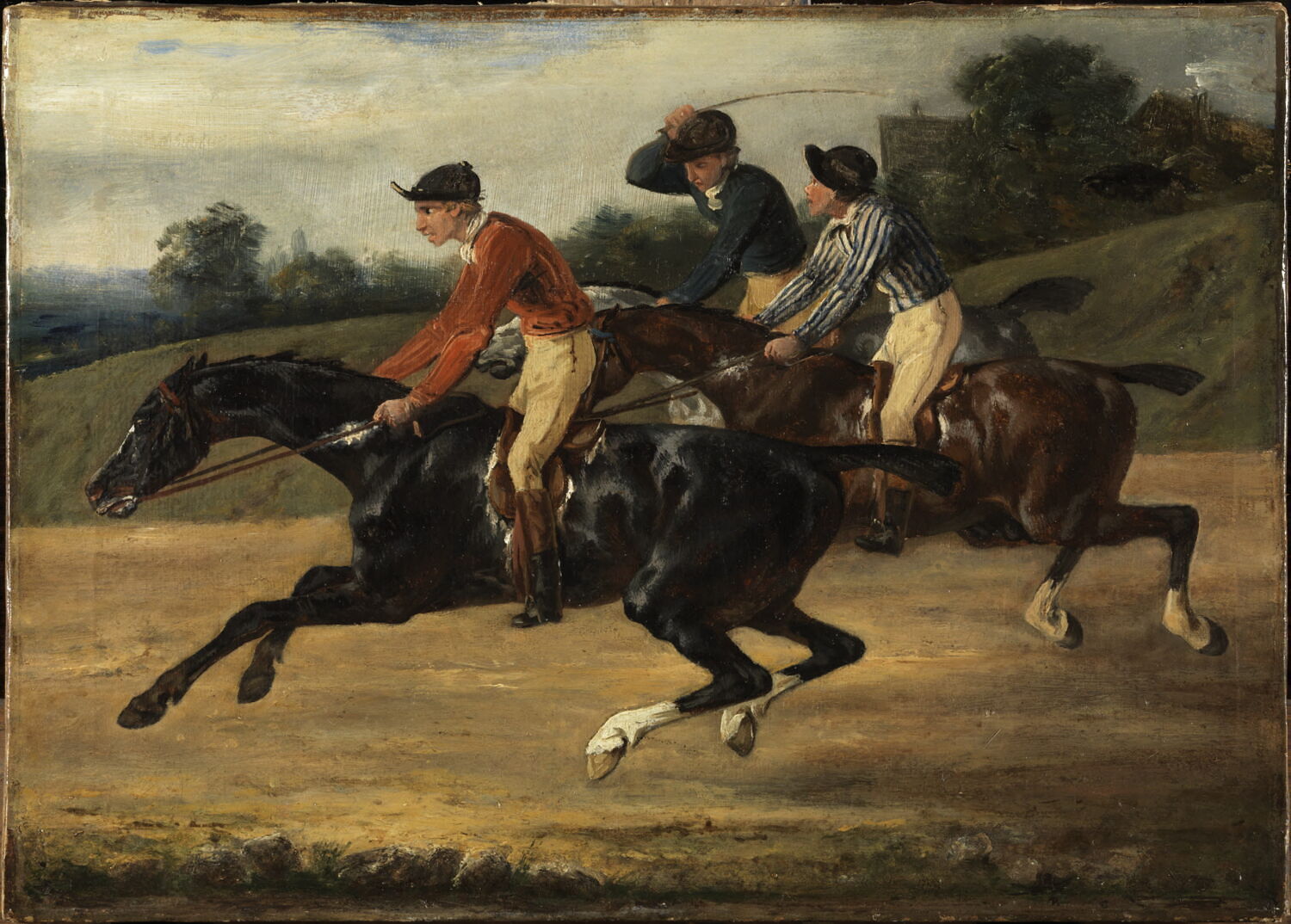 Course de chevaux montés, allant à gauche au galop, Géricault, Théodore, 1e quart du XIXe siècle (1800 - 1825)