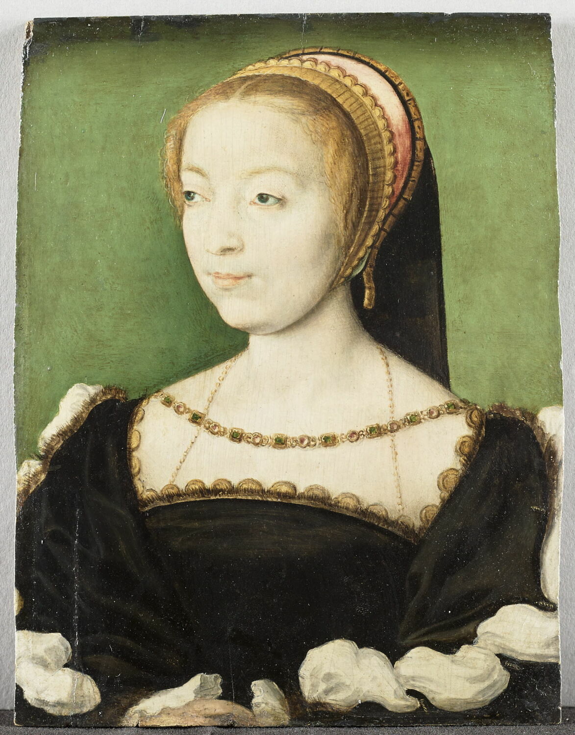 Portrait présumé de Louise de Rieux, dame d'Ancenis., Corneille de Lyon, 2e quart du XVIe siècle (1525 - 1550)